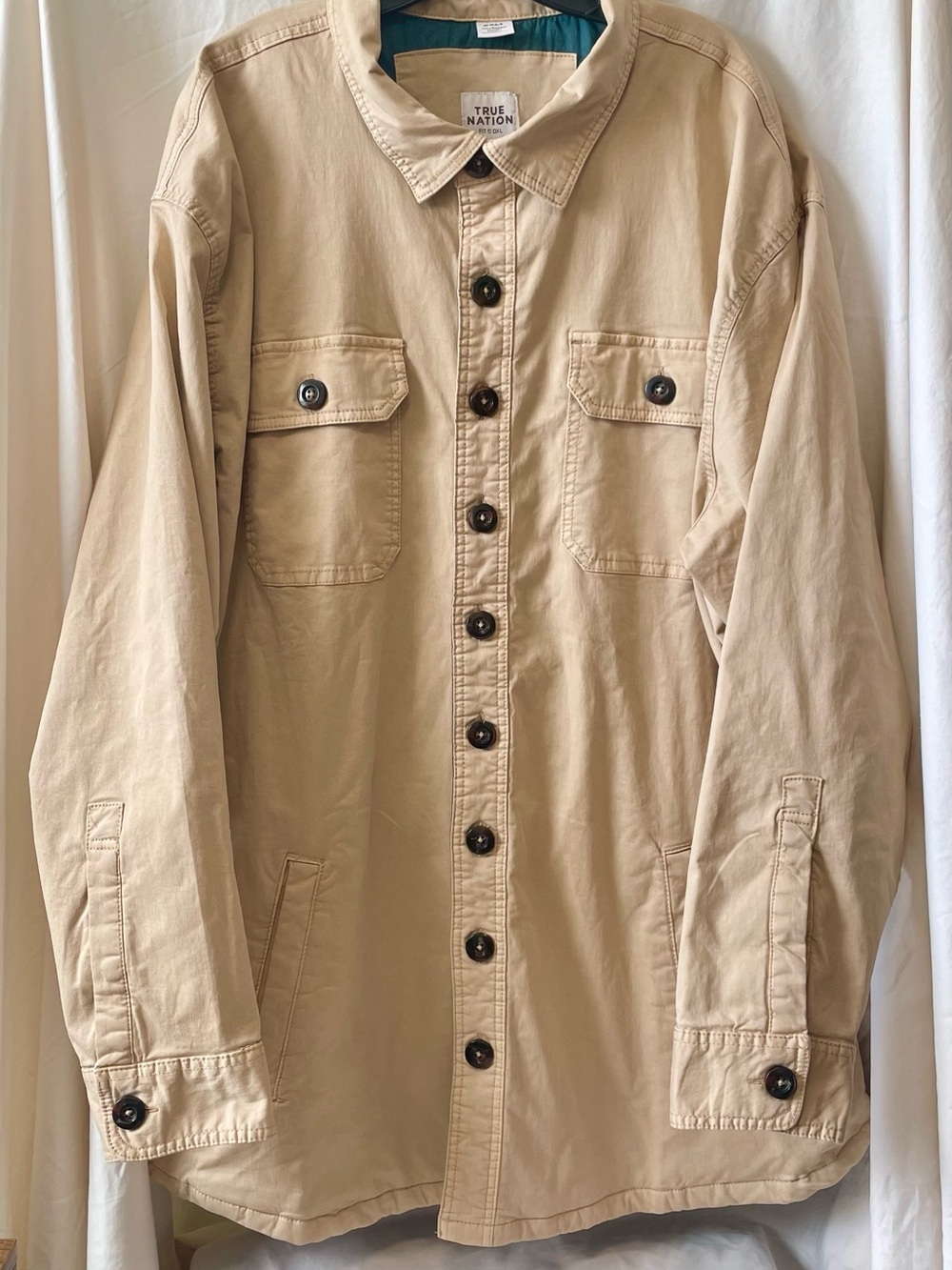 True Nation Men's Lightweight Tan Shirt Jacket
